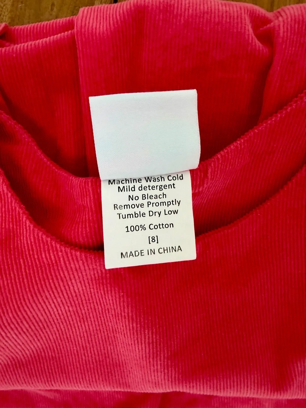 Stitchy Fish Girls 8 Coral Corduroy Jumper & Bow Blouse 2 Piece Set NWOT
